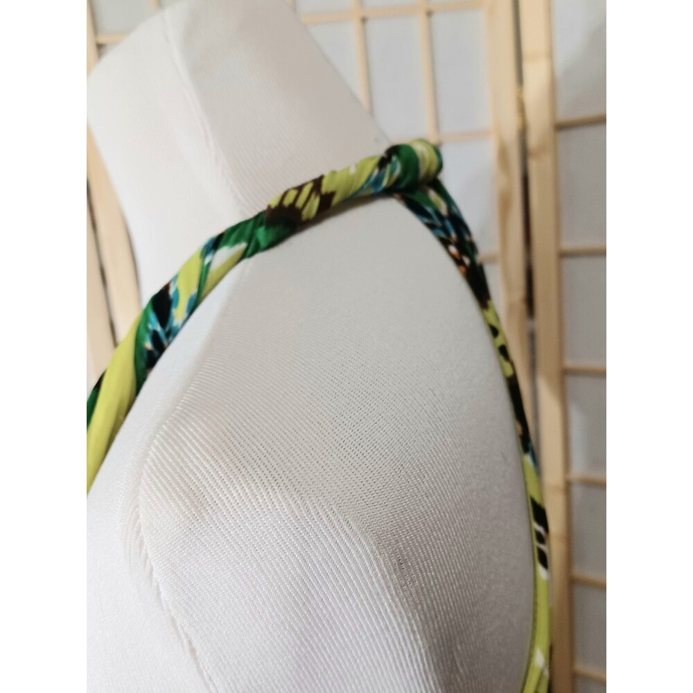 Glamor Green Tropical Print Resort Wear Maxi Dress Women's 16 - Picture 4 of 7